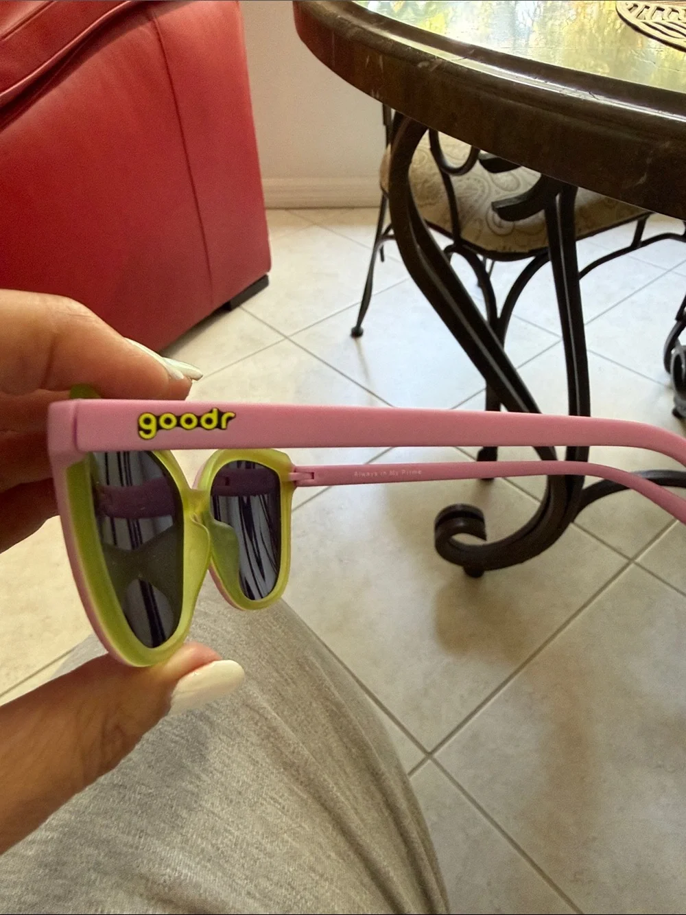 Goodr Pounce G Pink and Kiwi Cat Eye Sunglasses